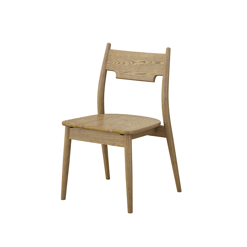 North American White Ash - Contemporary Scandinavian Solid Wood Chair: Ergonomic Slightly Reclined Backrest Dining Chair For Dining Room Cuvalon