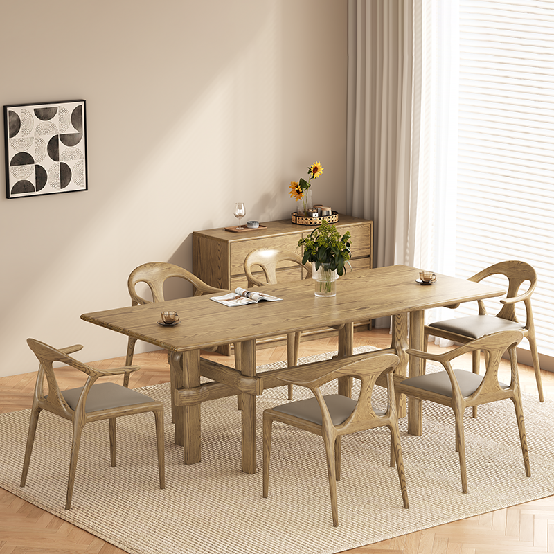 North American White Ash - Contemporary Scandinavian Solid Wood Chair: Contoured One-Piece Backrest & Armrest Dining Chair For Dining Room Cuvalon