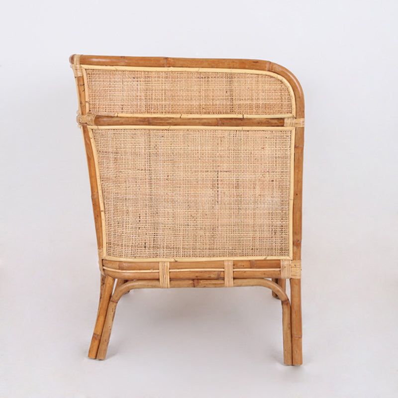 Traditional Chinese Backrest Armrest Sofa: Natural Indonesian Rattan & Handwoven - Waterproof Cushion Zen-Style Chair For Living Room Cuvalon