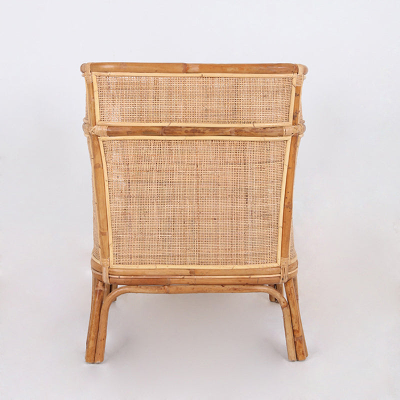 Traditional Chinese Backrest Armrest Sofa: Natural Indonesian Rattan & Handwoven - Waterproof Cushion Zen-Style Chair For Living Room Cuvalon