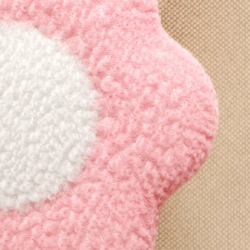 Contemporary Creative Kids Lamb Fleece Flower-Shaped Stackable Low Stool Backless Armless Design For Living Room & Bedroom Cuvalon
