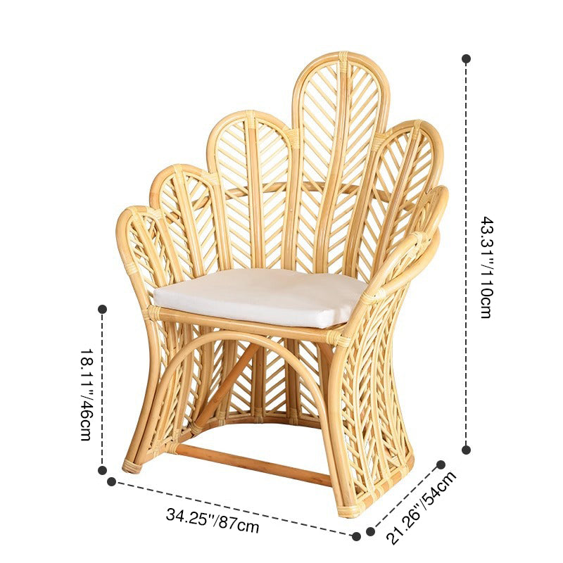 Handcrafted Indonesian Rattan Accent Chair - Boho Handwoven And Breathable Comfort For Living Room & Bedroom Cuvalon