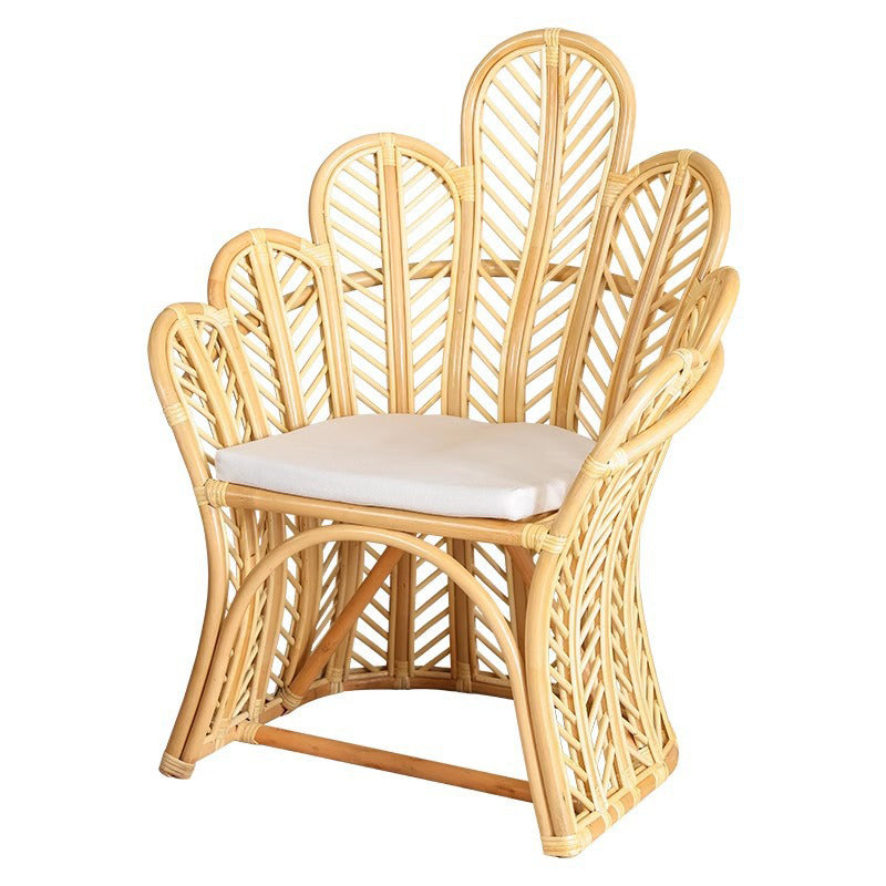Handcrafted Indonesian Rattan Accent Chair - Boho Handwoven And Breathable Comfort For Living Room & Bedroom Cuvalon