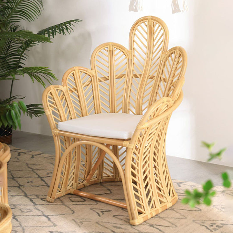 Handcrafted Indonesian Rattan Accent Chair - Boho Handwoven And Breathable Comfort For Living Room & Bedroom Cuvalon
