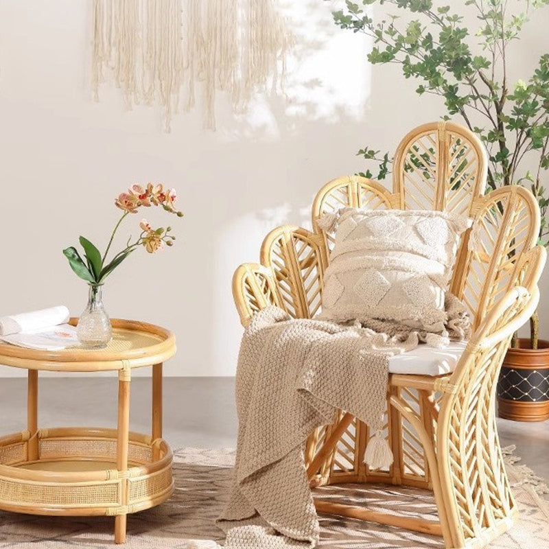 Handcrafted Indonesian Rattan Accent Chair - Boho Handwoven And Breathable Comfort For Living Room & Bedroom Cuvalon