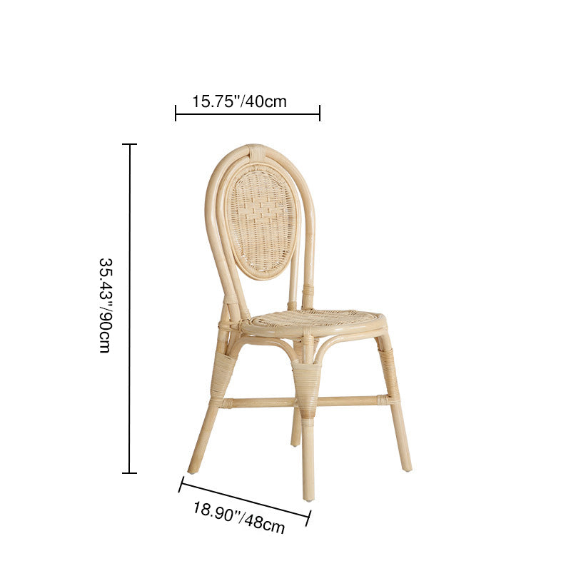 Premium Handcrafted Natural Rattan Dining Chair - Farmhouse Stylish, Breathable, And Long-lasting For Dining Room Cuvalon