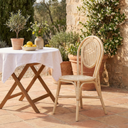 Premium Handcrafted Natural Rattan Dining Chair - Farmhouse Stylish, Breathable, And Long-lasting For Dining Room Cuvalon