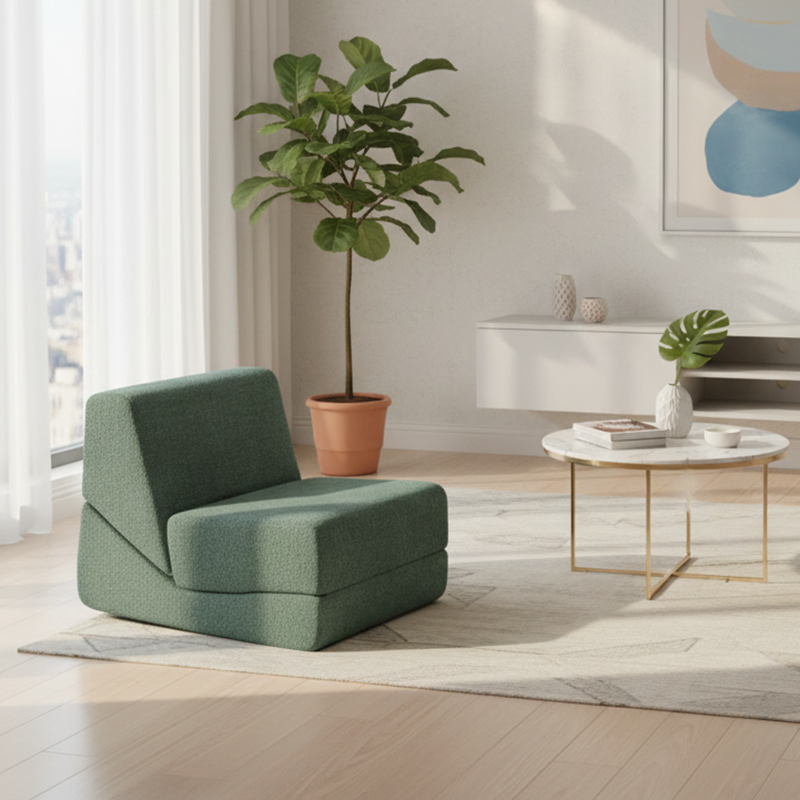 Flexible Space-Saving Compressed Sofa - Nordic Compressible, Frame-Free, 35D High Resilience Sponge For Comfort For Living Room & Bedroom Cuvalon