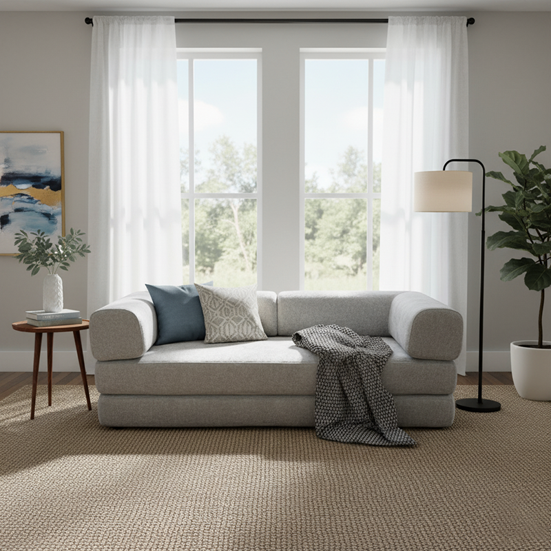 Space-Saving Compression Sofa Bed - Nordic Comfortable, Supportive & No Assembly Required For Living Room & Bedroom Cuvalon