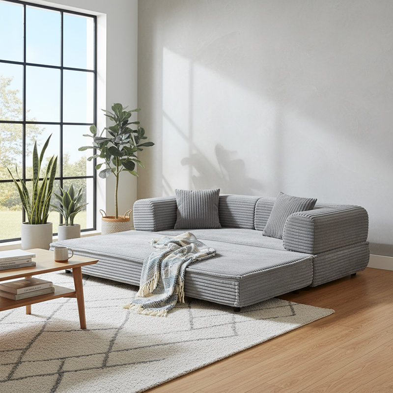 Space-Saving Compression Sofa Bed - Nordic Comfortable, Supportive & No Assembly Required For Living Room & Bedroom Cuvalon