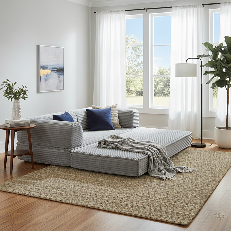 Space-Saving Compression Sofa Bed - Nordic Comfortable, Supportive & No Assembly Required For Living Room & Bedroom Cuvalon
