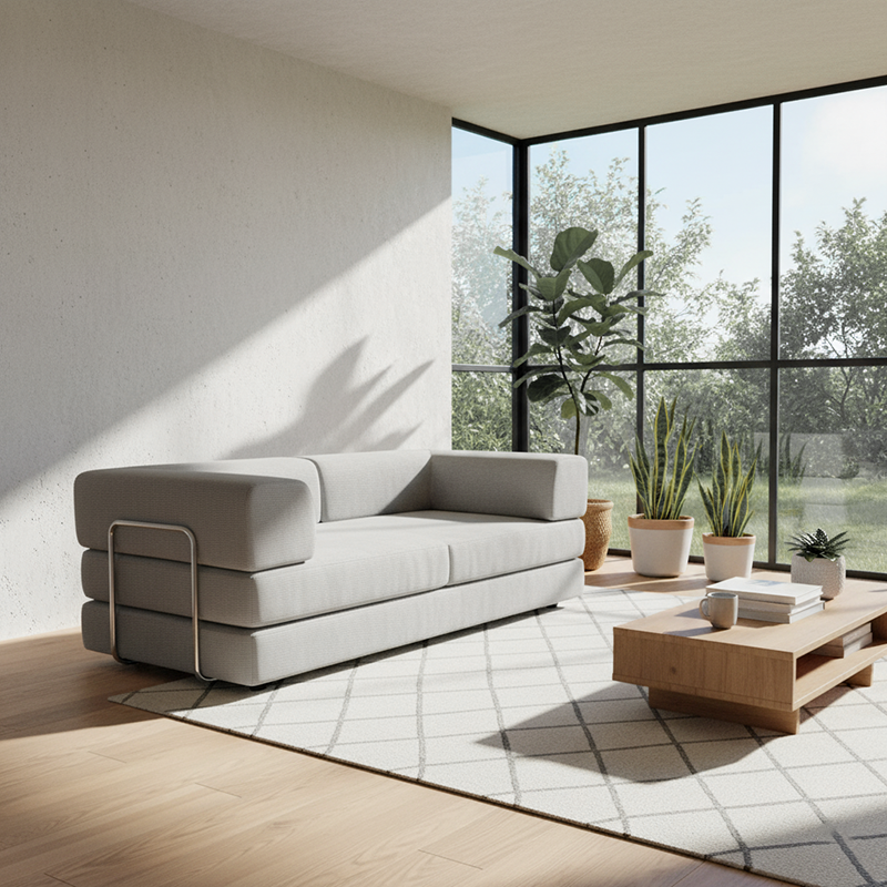 Space-Saving Compression Sofa Bed - Nordic Comfortable, Supportive & No Assembly Required For Living Room & Bedroom Cuvalon