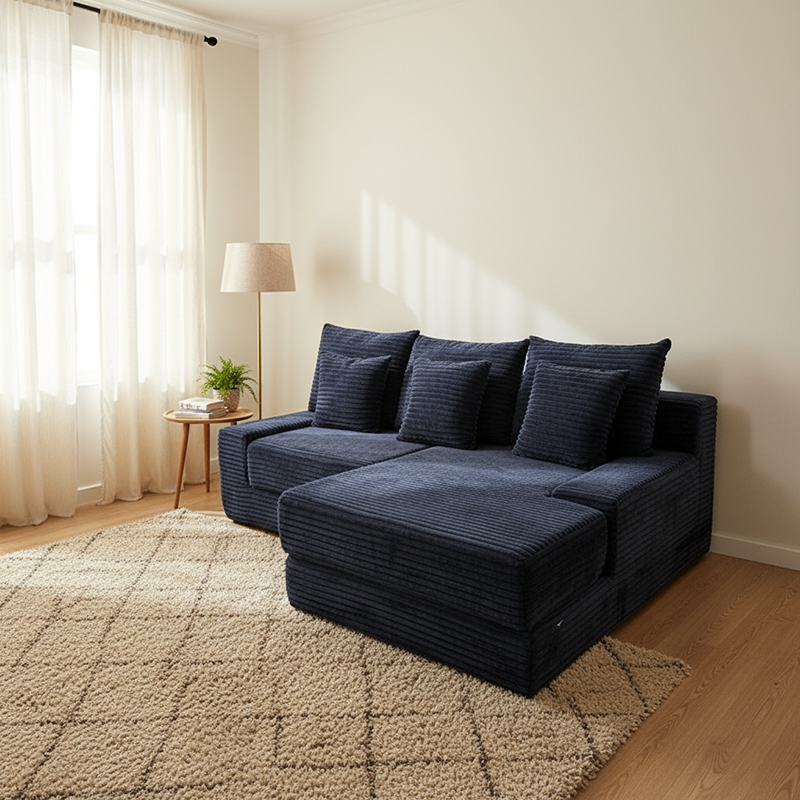 Multifunctional Space-Efficient Compression Sofa - Nordic Ergonomic Design With 35D High-Resilience Sponge Cuvalon