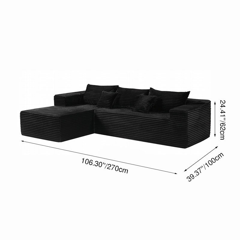 Compact 35D High-Resilience Foam Compression Sofa - Nordic Soft Corduroy Fabric Easy Storage For Living Room & Bedroom Cuvalon