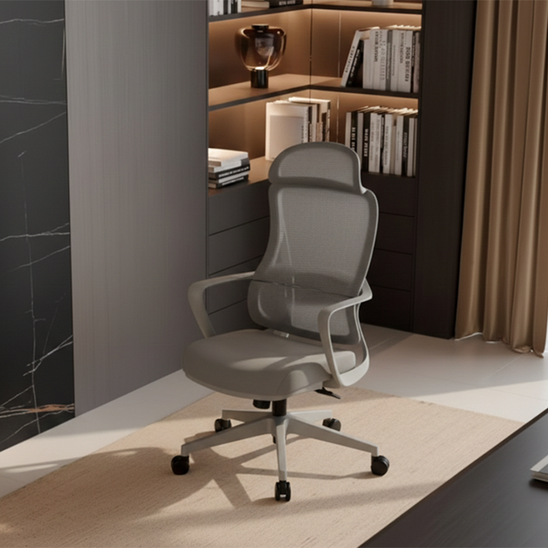 Stylish & Comfortable High Back Desk Chair - Minimalist Breathable Mesh & Premium Lumbar Support For Home Office Cuvalon
