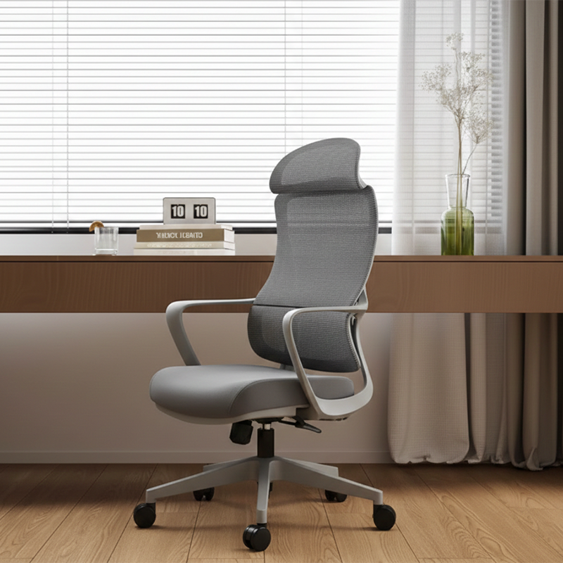 Stylish & Comfortable High Back Desk Chair - Minimalist Breathable Mesh & Premium Lumbar Support For Home Office Cuvalon