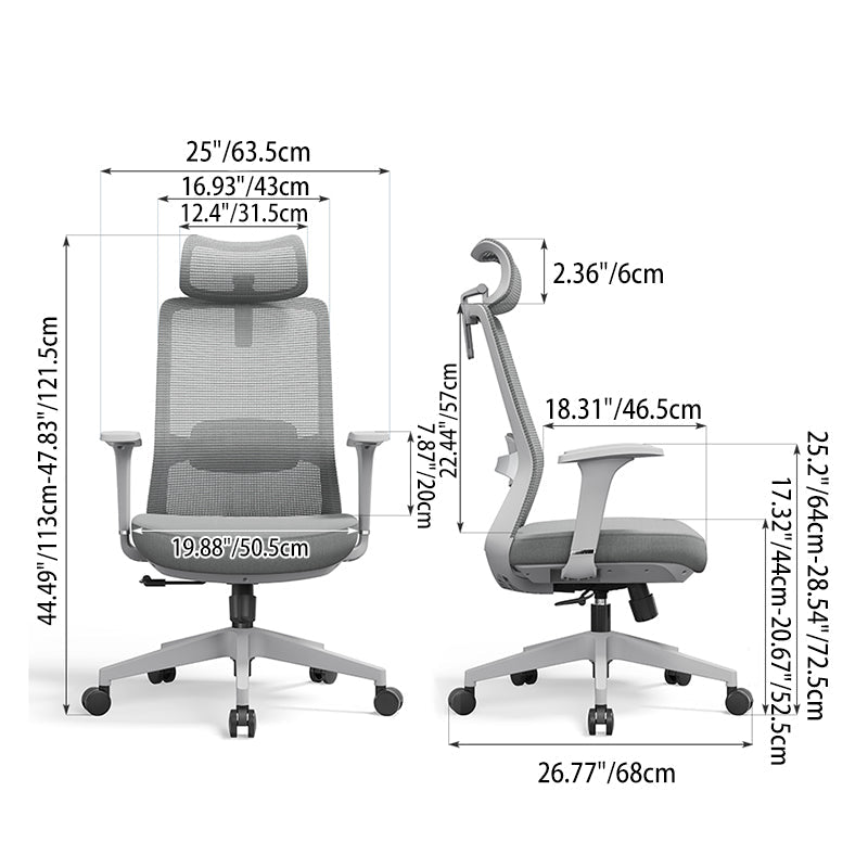 Premium Ergonomic Office Desk Chair - Minimalist High-Back Manager Chair With 2D Headrest & SGS Certified Gas Lift For Home Office Cuvalon