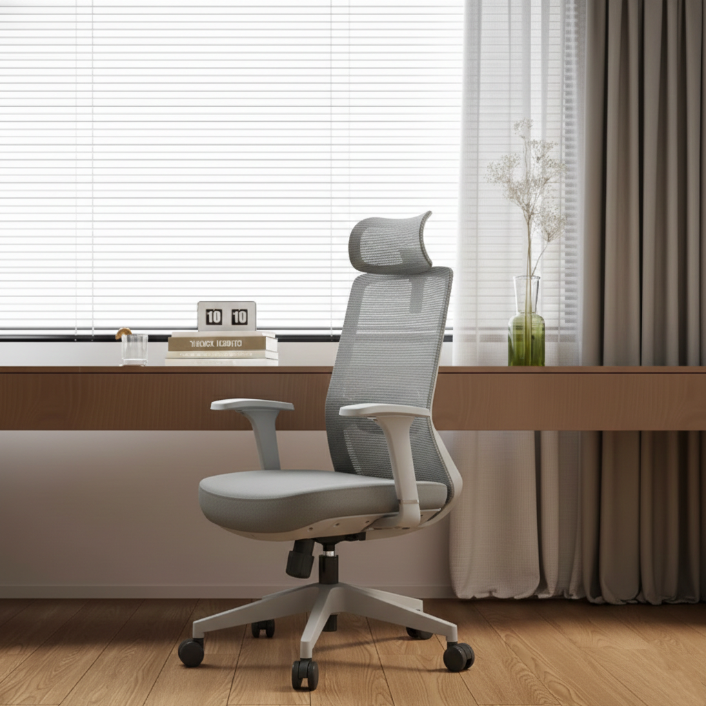 Premium Ergonomic Office Desk Chair - Minimalist High-Back Manager Chair With 2D Headrest & SGS Certified Gas Lift For Home Office Cuvalon