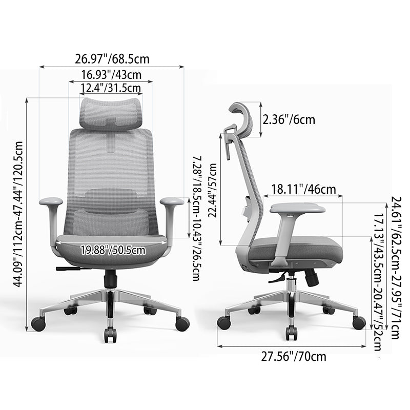 Ergonomic Adjustable Manager Desk Chair - Minimalist Durable High-Back Chair With 4D Adjustable Armrests & Silent Casters For Home Office Cuvalon
