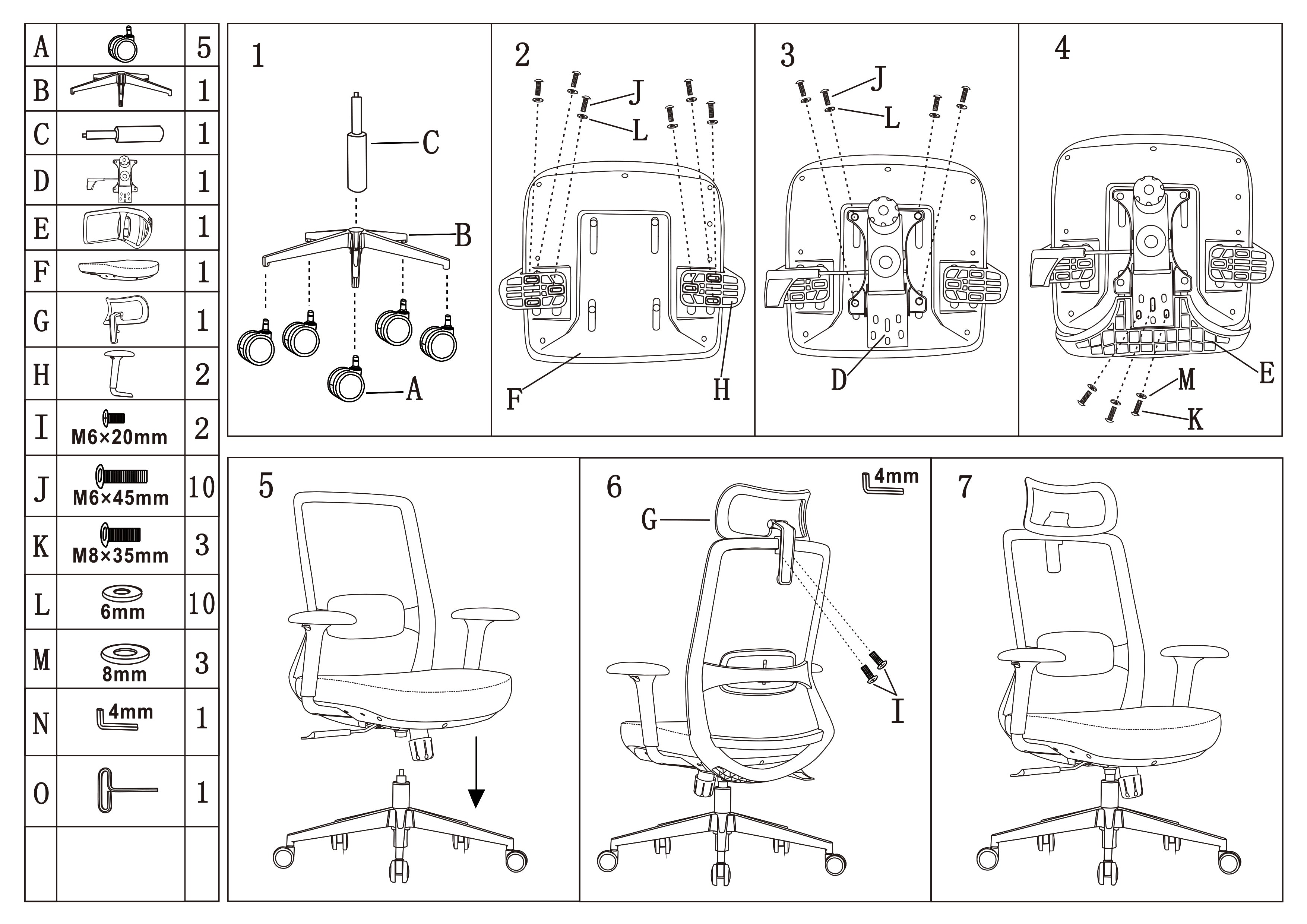 Ergonomic Adjustable Manager Desk Chair - Minimalist Durable High-Back Chair With 4D Adjustable Armrests & Silent Casters For Home Office Cuvalon