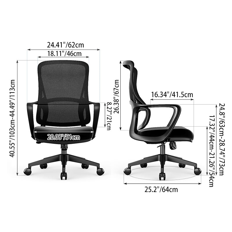 Experience Unmatched Comfort And Durability Desk Chair - Minimalist Mesh Backrest & Comfortable, Durable For Long Hours For Home Office Cuvalon