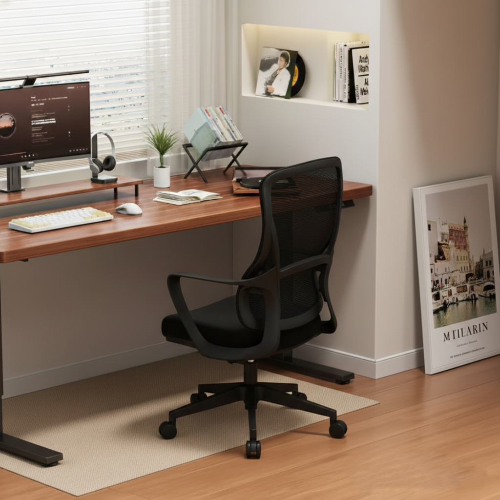 Experience Unmatched Comfort And Durability Desk Chair - Minimalist Mesh Backrest & Comfortable, Durable For Long Hours For Home Office Cuvalon