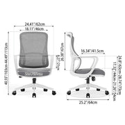 Memory Sponge Seat & Breathable Mesh Back Desk Chair - Minimalist PU Silent Casters & Butterfly Base For Home Office Cuvalon