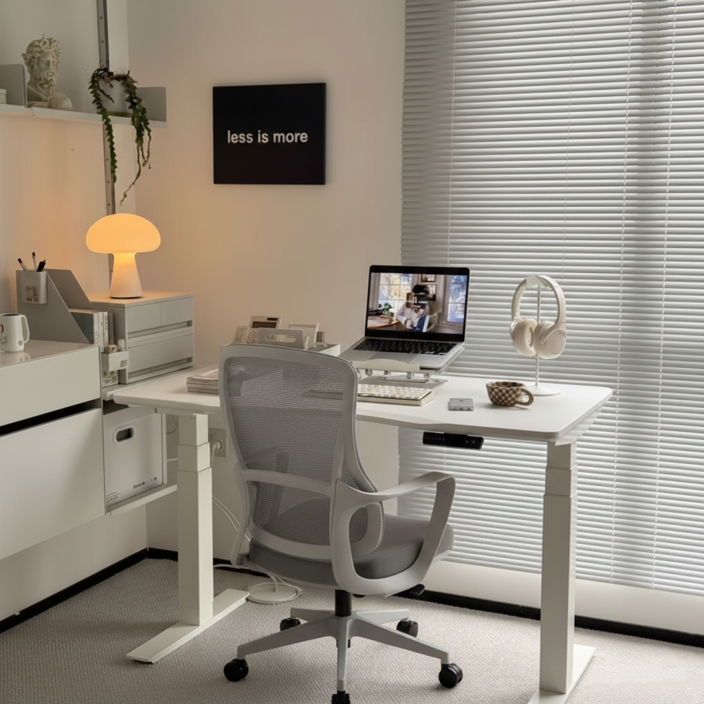 High-Quality Ergonomic Breathable Mesh Desk Chair - Minimalist Comfortable & Durable Office Chair With Lumbar Support & Silent Casters For Home Office Cuvalon