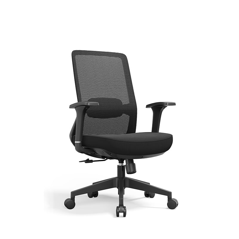 Adjustable Lumbar Support Ergonomic Mid-Back Desk Chair - Minimalist Memory Sponge Seat & BIFMA-Approved Casters For Home Office Cuvalon