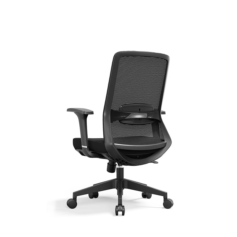 Adjustable Lumbar Support Ergonomic Mid-Back Desk Chair - Minimalist Memory Sponge Seat & BIFMA-Approved Casters For Home Office Cuvalon