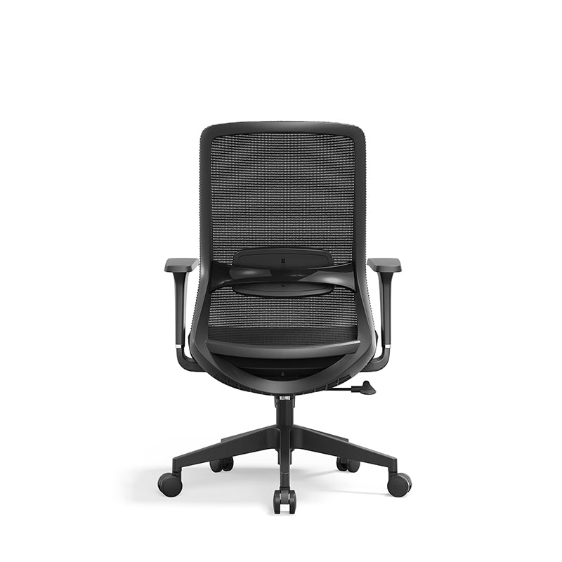 Adjustable Lumbar Support Ergonomic Mid-Back Desk Chair - Minimalist Memory Sponge Seat & BIFMA-Approved Casters For Home Office Cuvalon