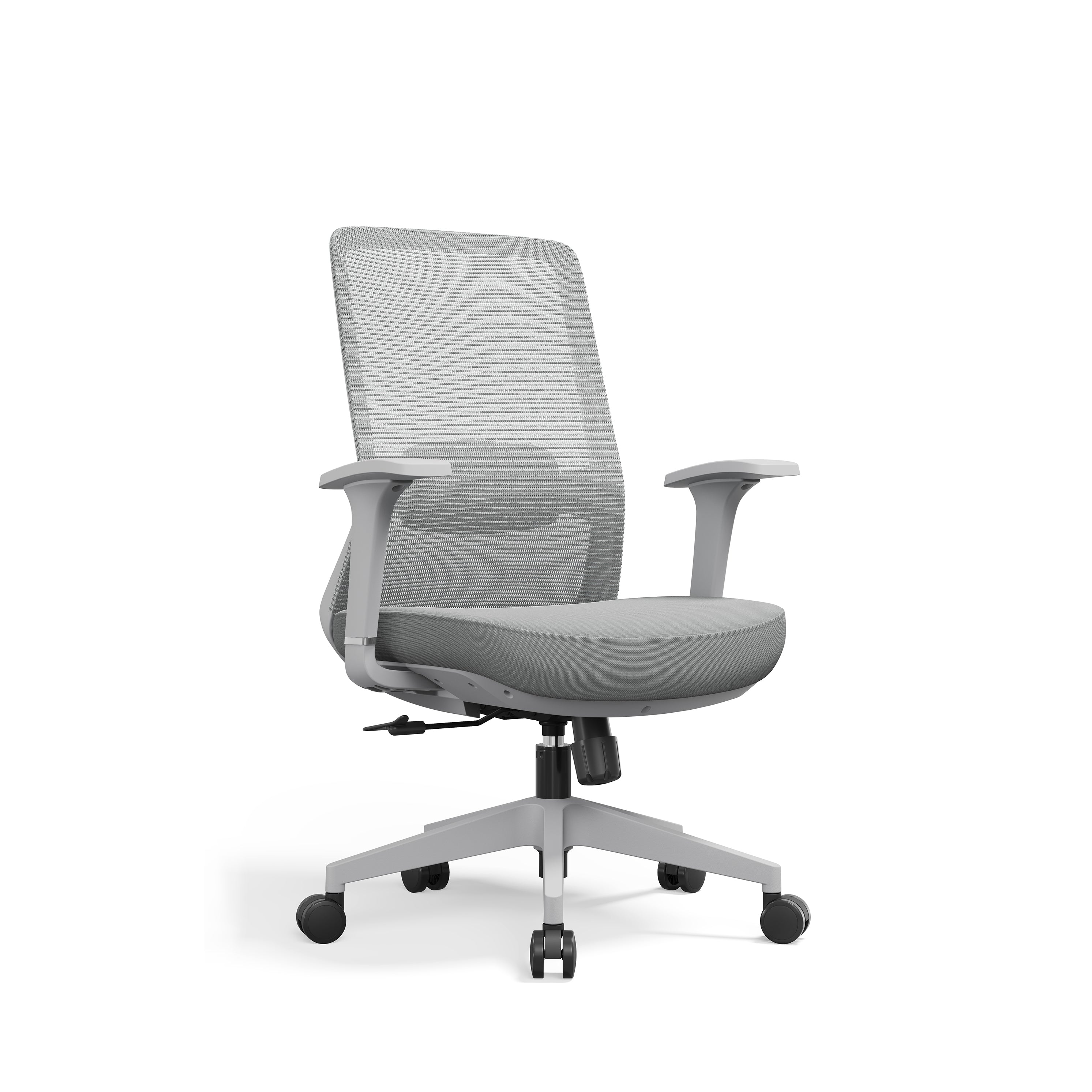Ergonomic Mid-Back Desk Chair - Minimalist Office Chair With Adjustable Lumbar Support & Memory Sponge Seat For Home Office Cuvalon