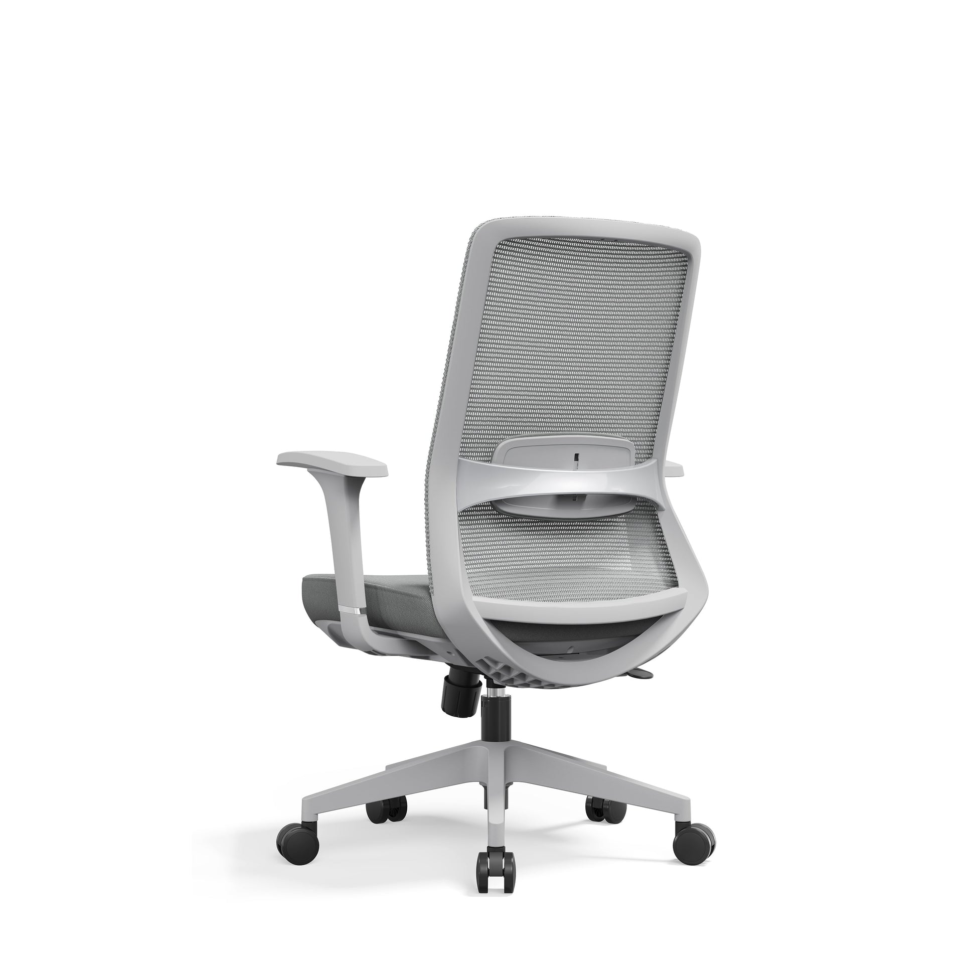 Ergonomic Mid-Back Desk Chair - Minimalist Office Chair With Adjustable Lumbar Support & Memory Sponge Seat For Home Office Cuvalon
