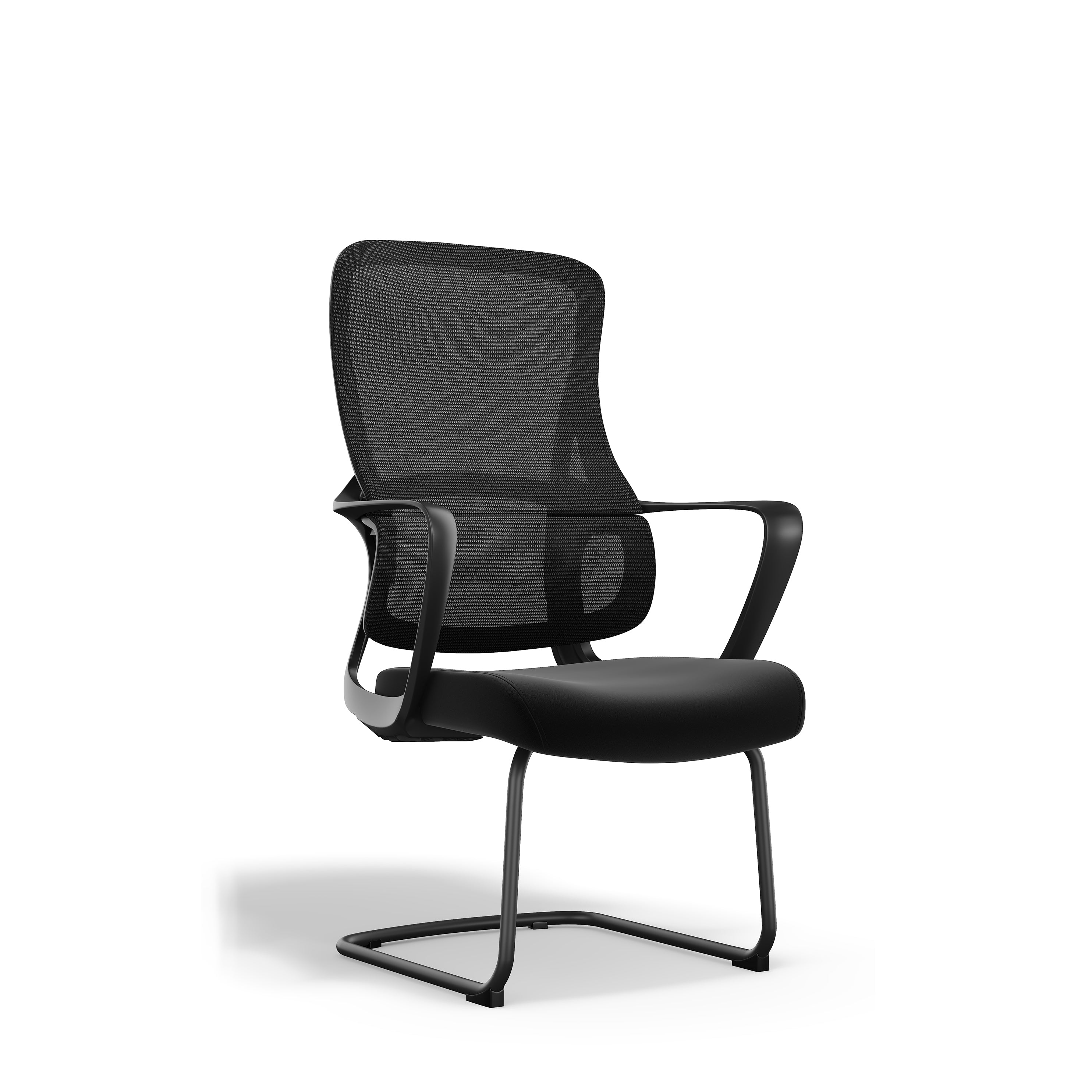Stylish Black Mesh Executive Desk Chair - Minimalist High-End Visitor Chair With Memory Foam Seat & Steel Frame For Home Office Cuvalon