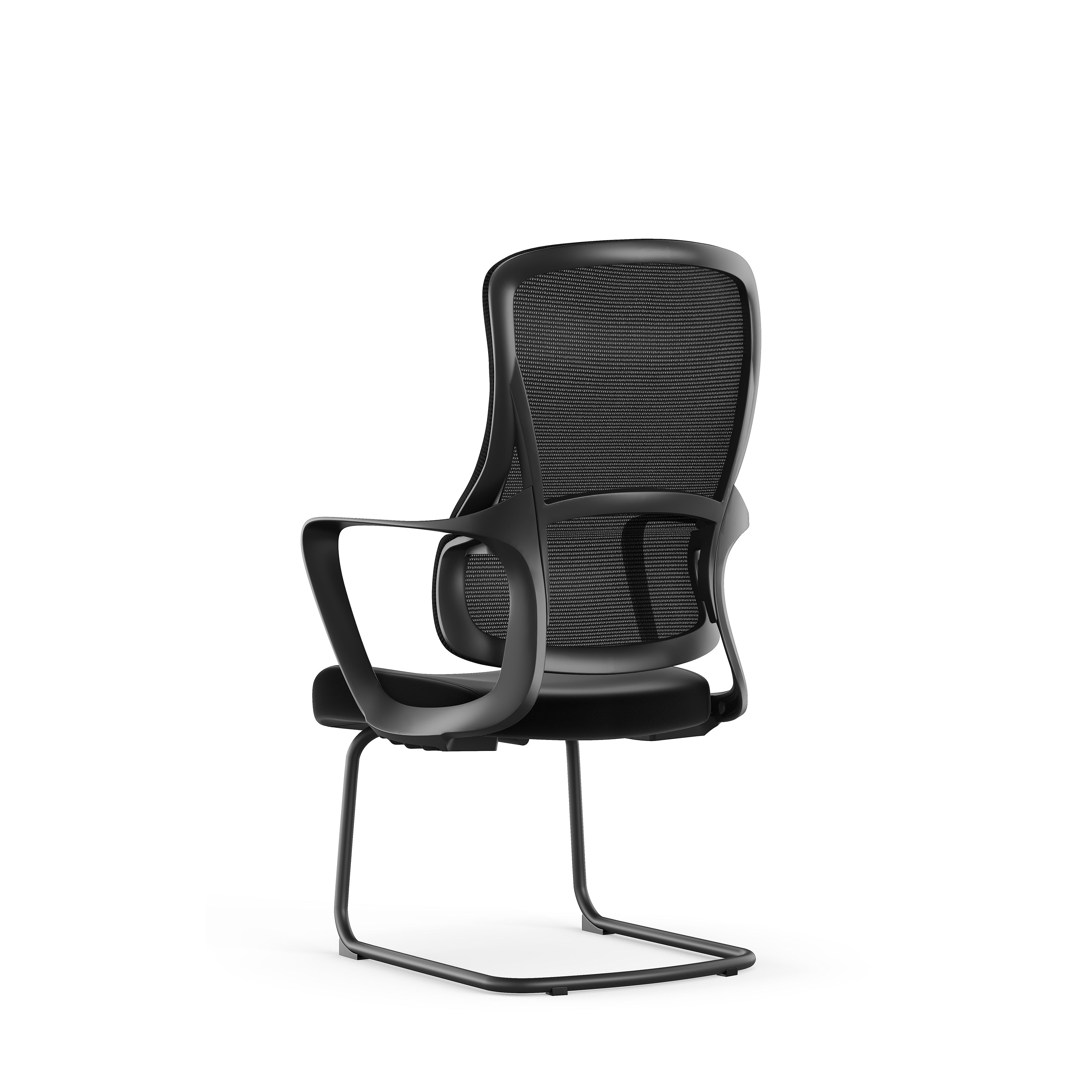 Stylish Black Mesh Executive Desk Chair - Minimalist High-End Visitor Chair With Memory Foam Seat & Steel Frame For Home Office Cuvalon