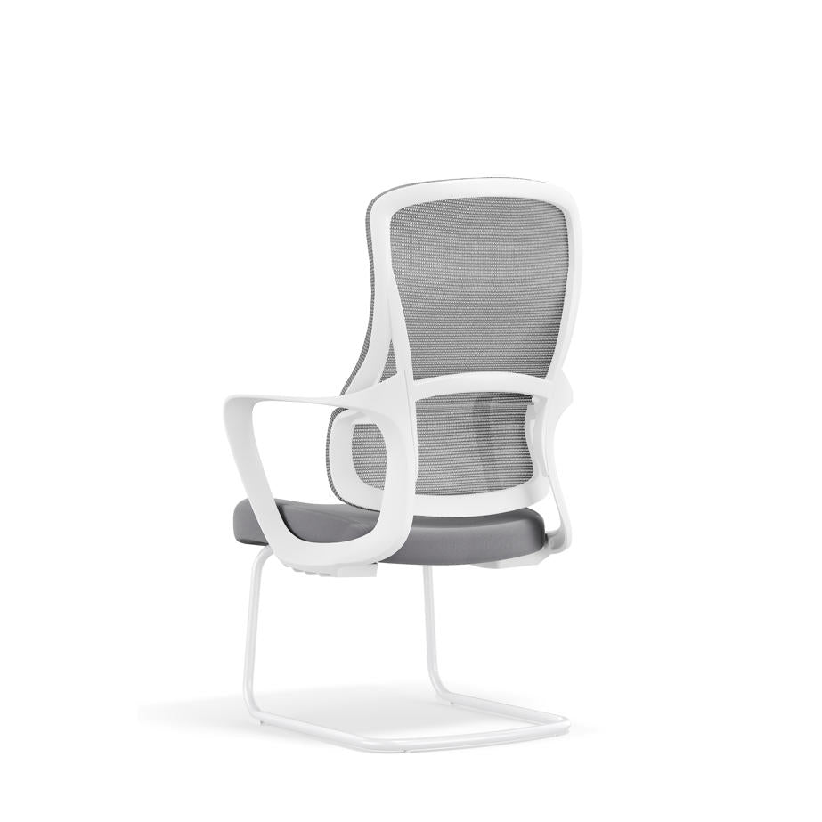 Modern Fixed Armrests Mesh Fabric Desk Chair - Minimalist Lumbar Support & Durable A3 Steel Frame For Home Office Cuvalon
