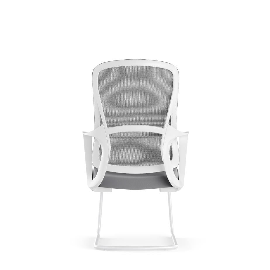 Modern Fixed Armrests Mesh Fabric Desk Chair - Minimalist Lumbar Support & Durable A3 Steel Frame For Home Office Cuvalon