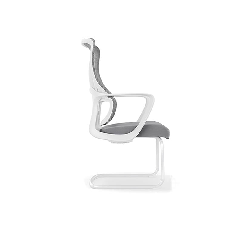 Modern Fixed Armrests Mesh Fabric Desk Chair - Minimalist Lumbar Support & Durable A3 Steel Frame For Home Office Cuvalon