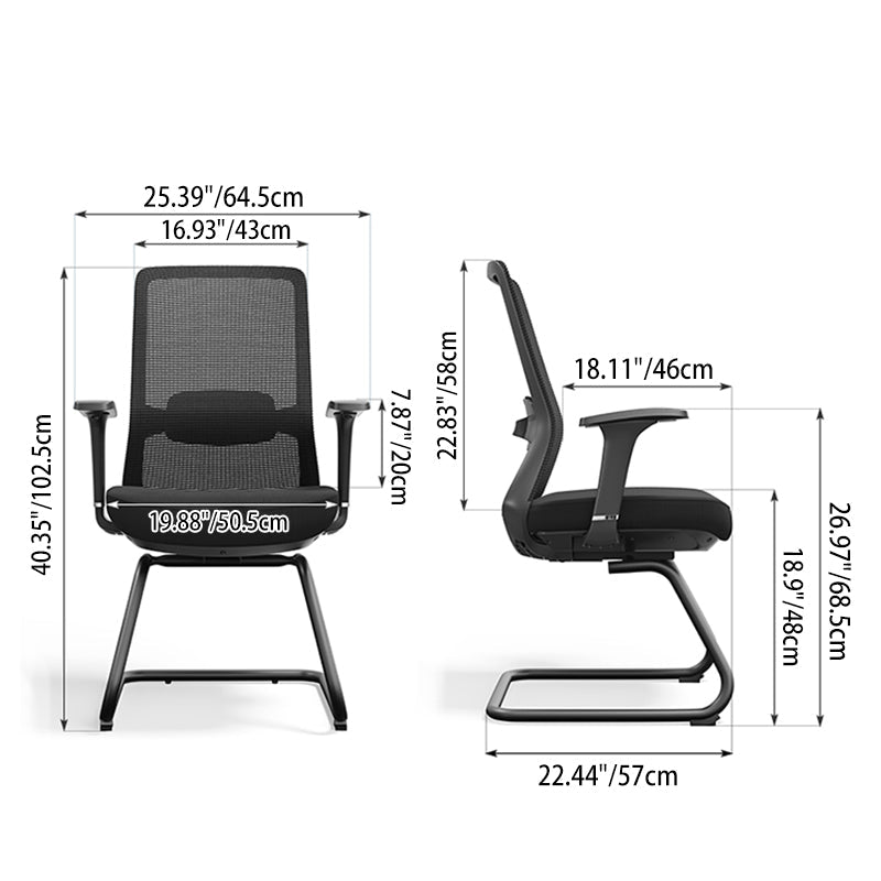 Adjustable Lumbar Support Executive Desk - Minimalist Chair With Breathable Mesh & Sturdy Steel Frame For Home Office Cuvalon