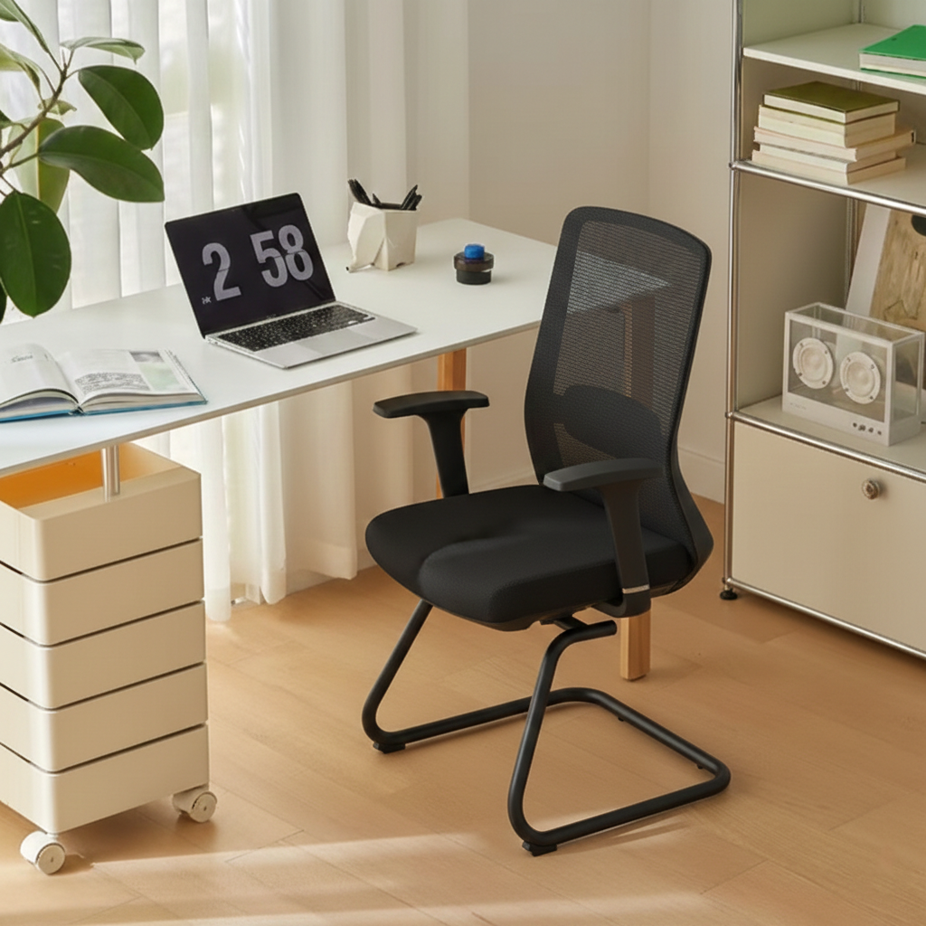 Adjustable Lumbar Support Executive Desk - Minimalist Chair With Breathable Mesh & Sturdy Steel Frame For Home Office Cuvalon