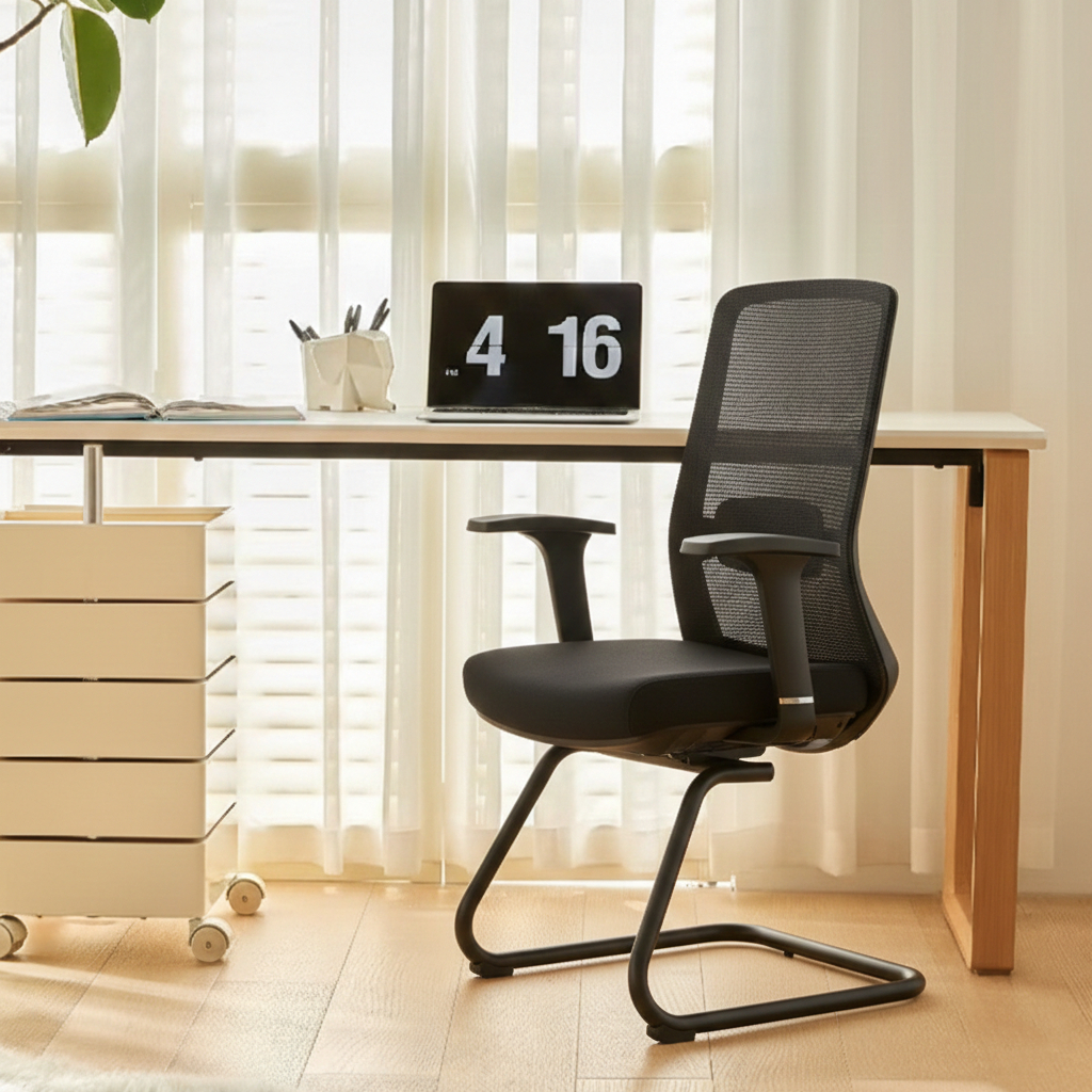 Adjustable Lumbar Support Executive Desk - Minimalist Chair With Breathable Mesh & Sturdy Steel Frame For Home Office Cuvalon