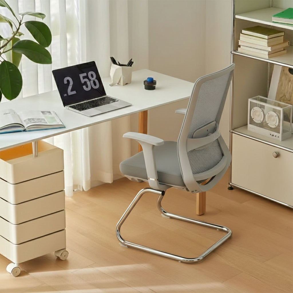 Breathable Mesh & Adjustable Back Support Desk Chair - Minimalist Stylish Executive Chair With Durable Steel Frame For Home Office Cuvalon