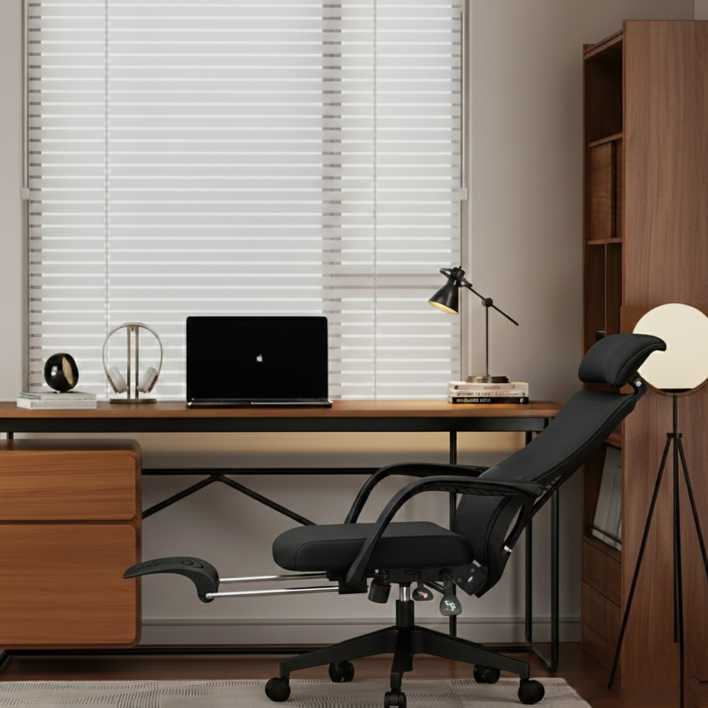 Peacock Back Adjustable Recliner Desk Chair - Minimalist Ergonomic Design 150° Recline & Breathable Mesh & SGS Certified Gas Lift For Home Office Cuvalon
