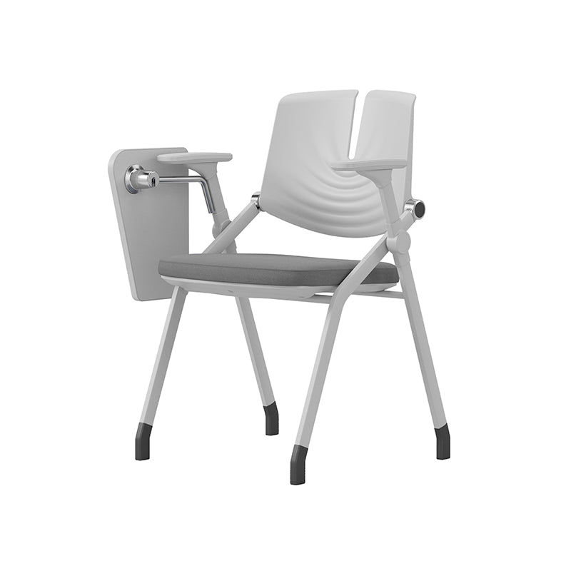 Space-Saving Foldable 180° Rotating Writing Board Desk Chair - Minimalist Silent Casters & Adjustable Armrests & Comfortable & Practical For Home Office Cuvalon