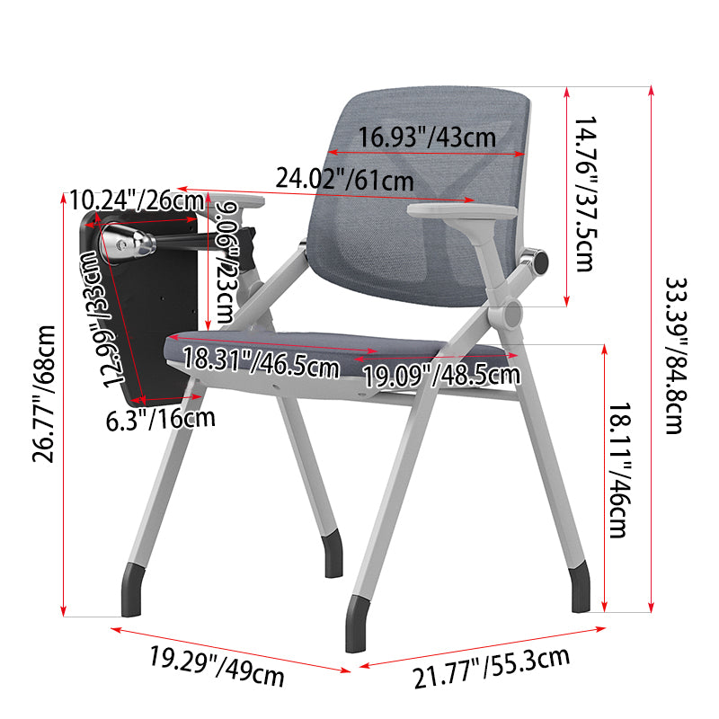 Premium Mesh Back Office Desk Chair - Minimalist Multifunctional Ergonomic Chair With Adjustable Armrests And 180° Flip Desk For Home Office Cuvalon