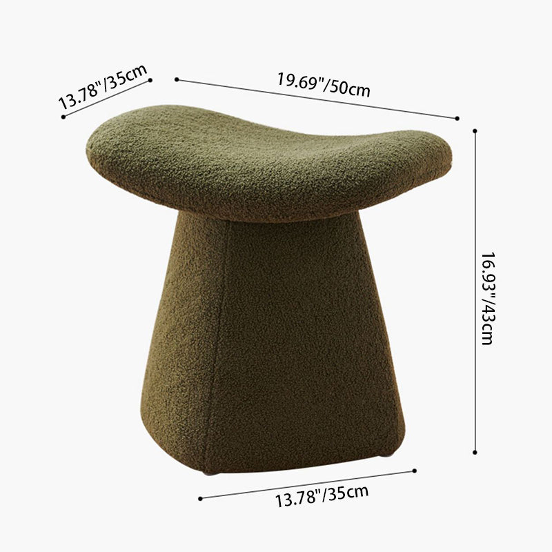Contemporary Scandinavian Square Faux Shearling Multi-Layer Solid Wood Panel Kids Low Stool For Living Room Cuvalon