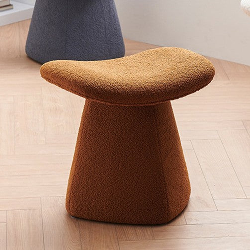 Contemporary Scandinavian Square Faux Shearling Multi-Layer Solid Wood Panel Kids Low Stool For Living Room Cuvalon