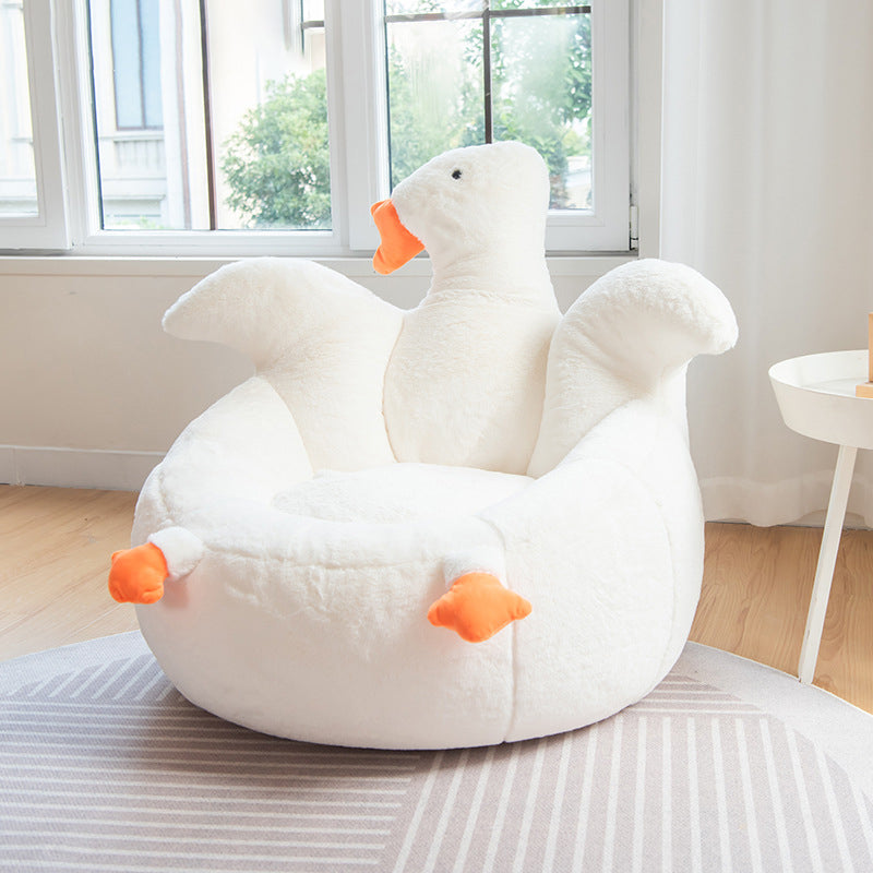 Contemporary Creative Kids Faux Rabbit Fur EPS EPP Goose Shaped Sofa Backrest Armrest For Living Room Cuvalon
