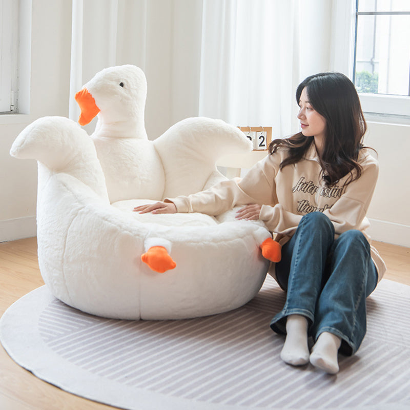 Contemporary Creative Kids Faux Rabbit Fur EPS EPP Goose Shaped Sofa Backrest Armrest For Living Room Cuvalon
