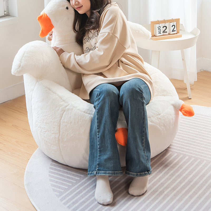 Contemporary Creative Kids Faux Rabbit Fur EPS EPP Goose Shaped Sofa Backrest Armrest For Living Room Cuvalon